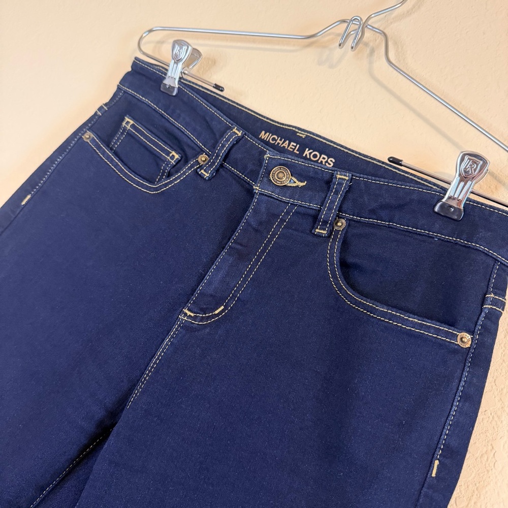 Michael Kors Dark Blue Women's Ankle Skinny Jeans with MK Logo Size 8
